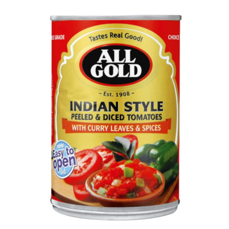 All Gold Indian Style Diced Tomatoes 410g