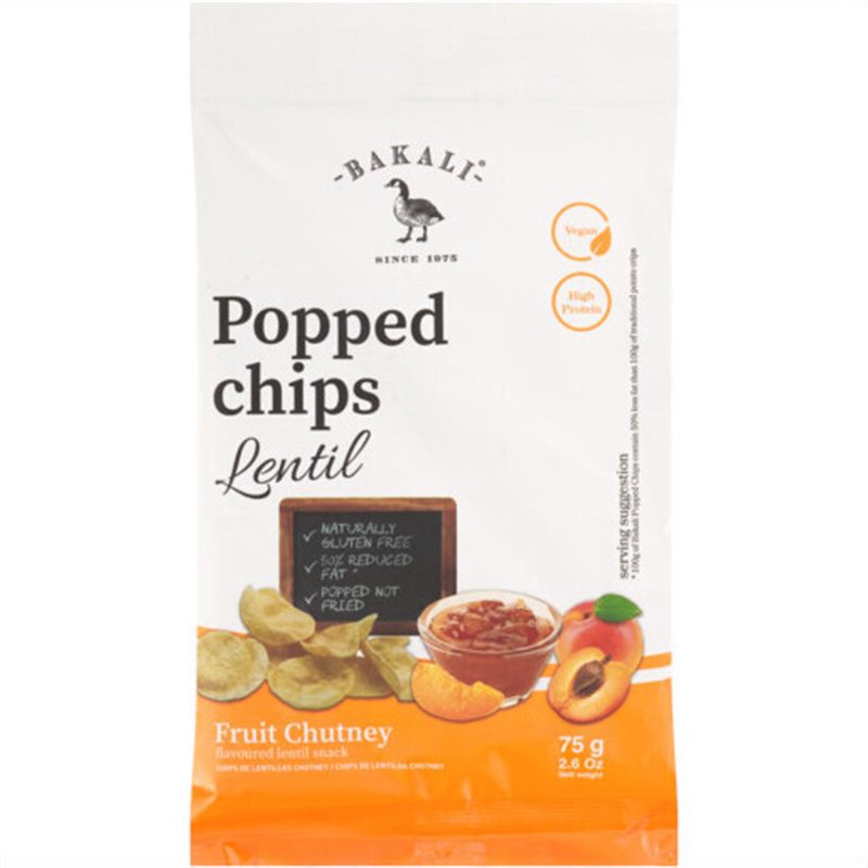 Bakali Popped Lentil Chips Fruit Chutney 75g