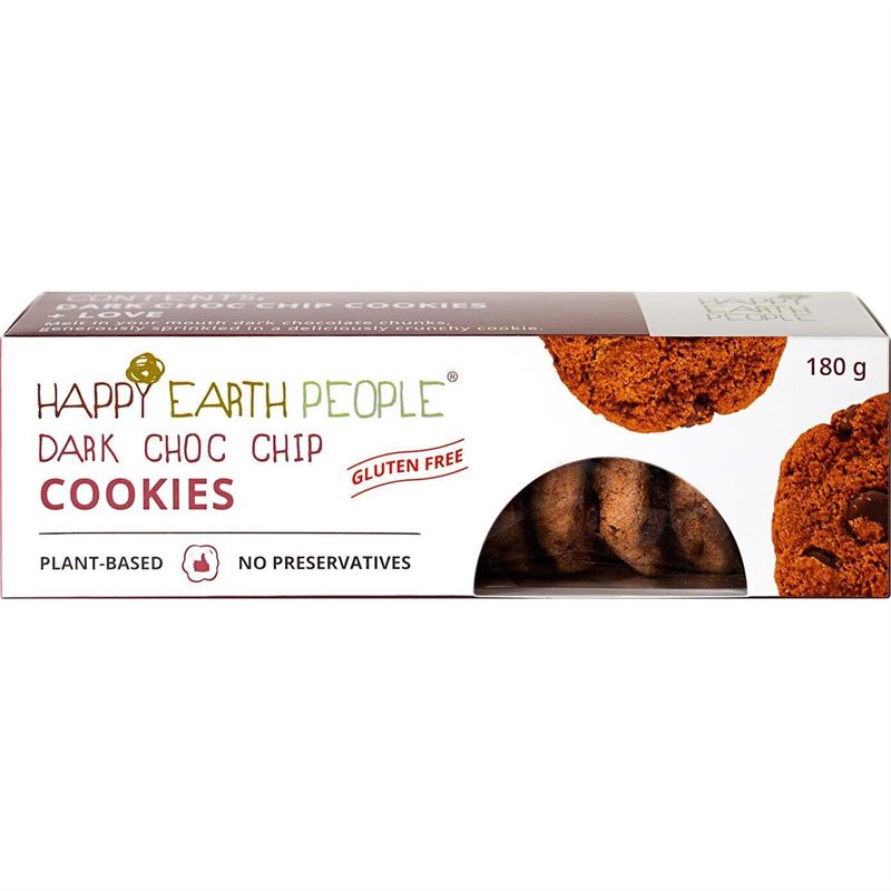 Happy Earth People Cookies Dark Choc Chip 180g
