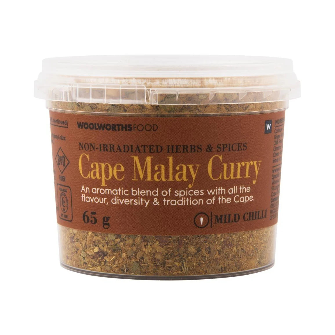Woolworths Curry Powder Mild Chilli Cape Malay 65g