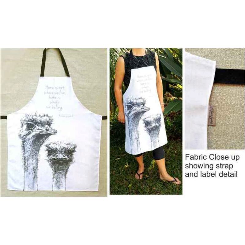 Africa Smiles Apron - Ostrich (66 x 80.5cm)