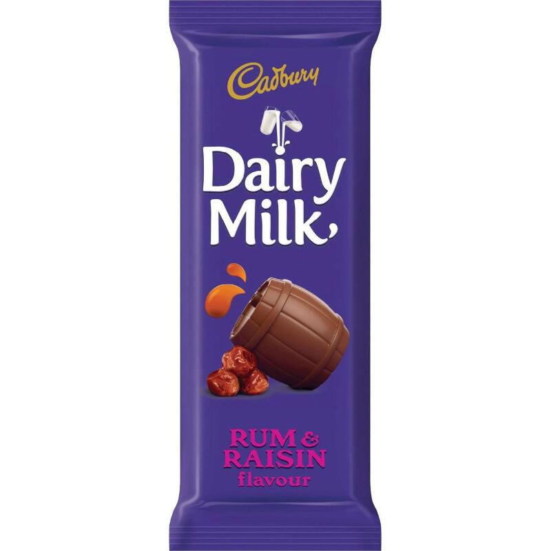 Cadbury Chocolate Slabs - Dairy Milk - Rum And Raisin 80g