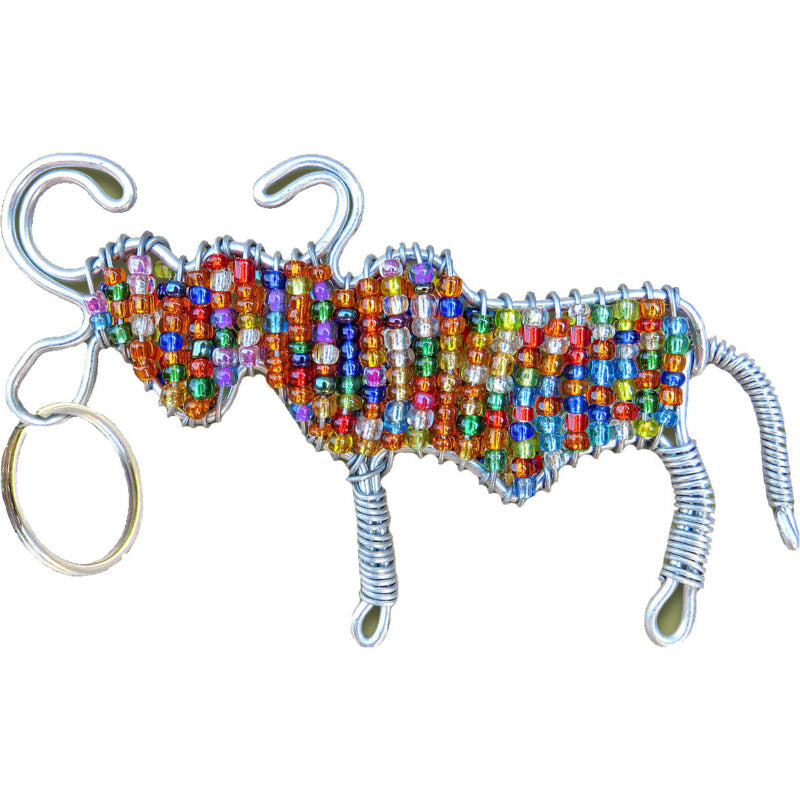 Earth Africa African Beaded Keyring - Buffalo