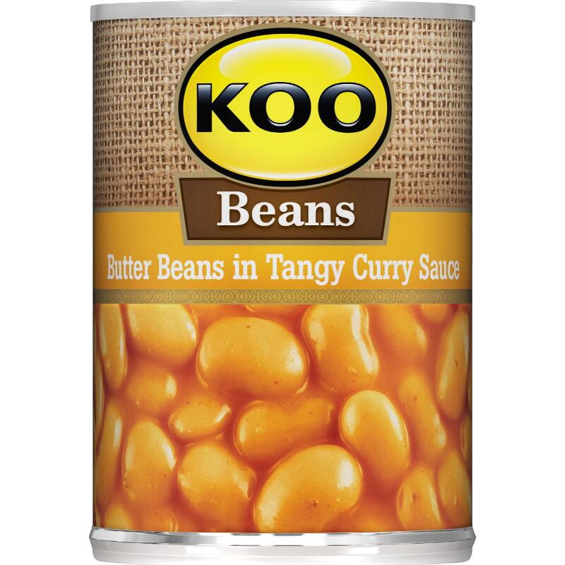 Koo Canned Veg - Butter Beans Curry/ Tangy 410g