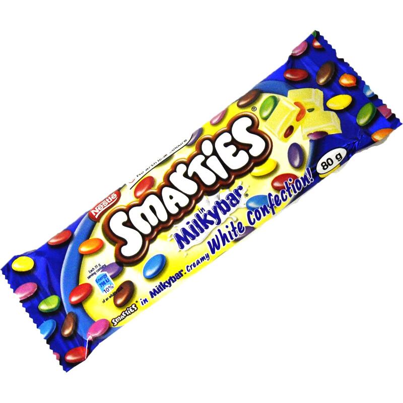 Milkybar Choc Slab - w/Smarties 80g