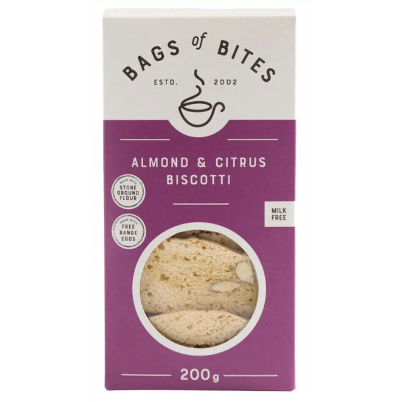 Bags of Bites Biscotti Almond & Citrus 200g