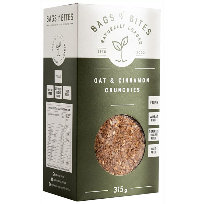 Bags of Bites Oat & Cinnamon Crunchies 315g