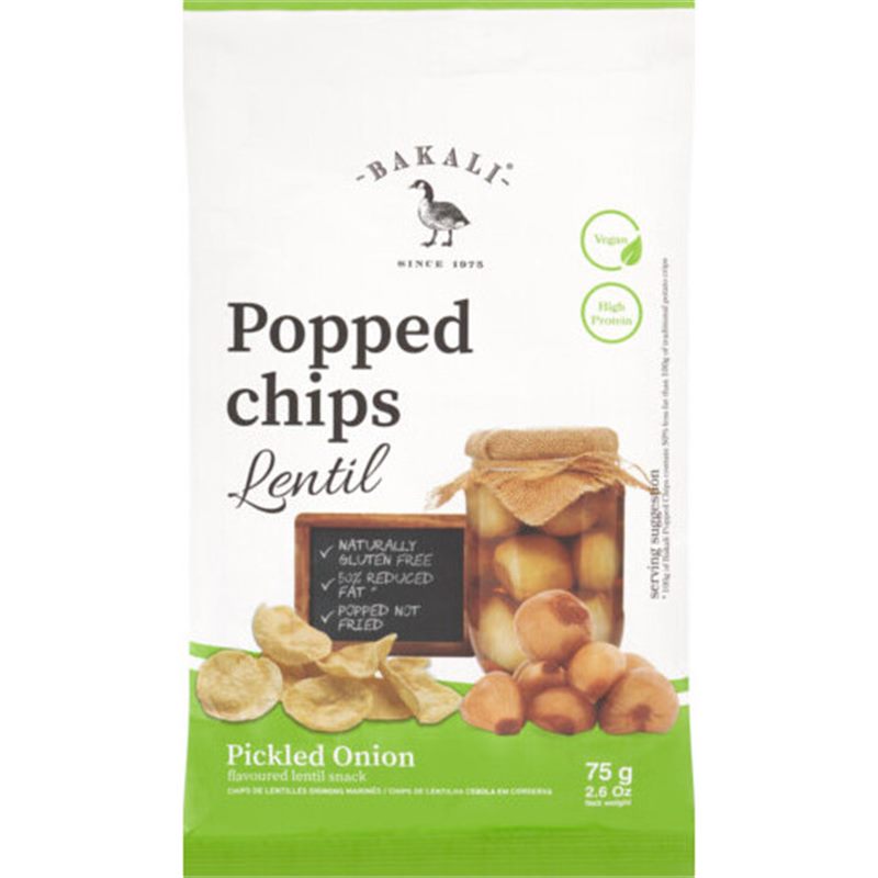 Bakali Popped Lentil Chips Pickled Onion 75g
