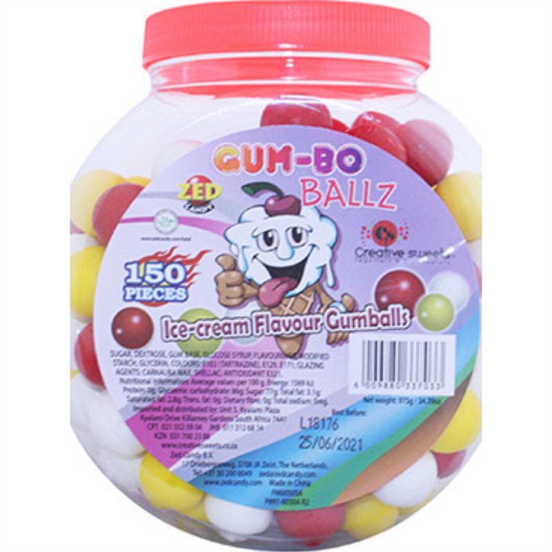 Gum-Bo Ballz Ice Cream Tub 800g