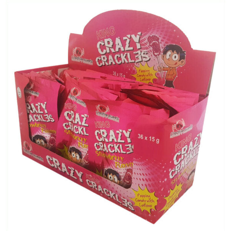 King Candy Crazy Crackles Strawberry 15g