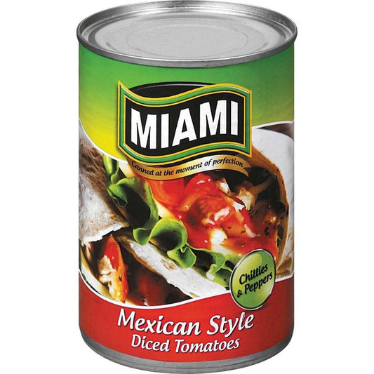 Miami Mexican Style Peeled Diced Tomatoes 410g
