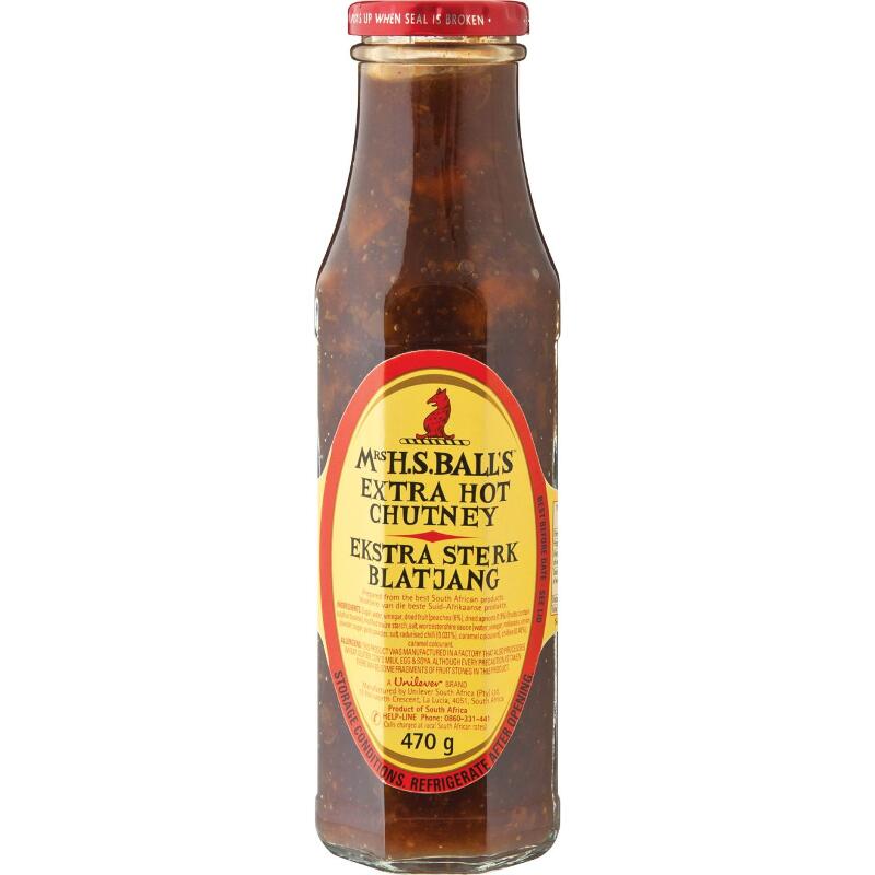 Mrs Balls Chutney Extra Hot Glass 470g