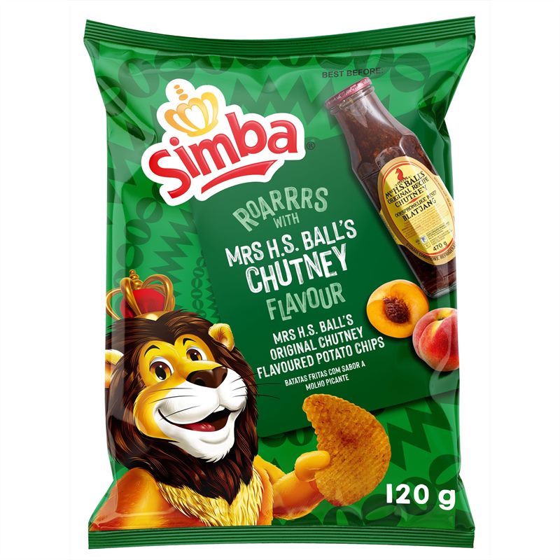 Simba Potato Chips Mrs H.S Balls Chutney 120g